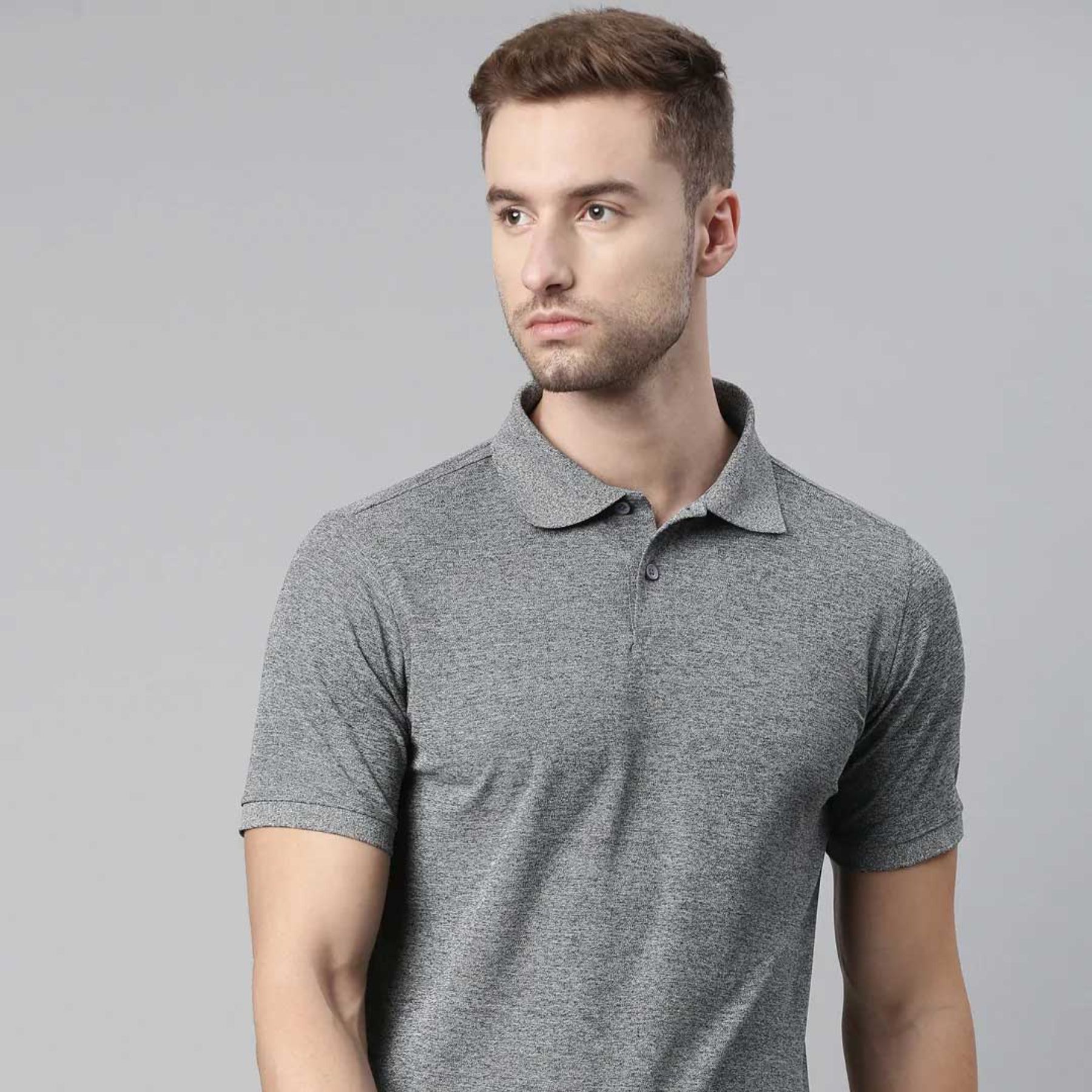 Dri Fit Polo T-Shirt - Black Melange