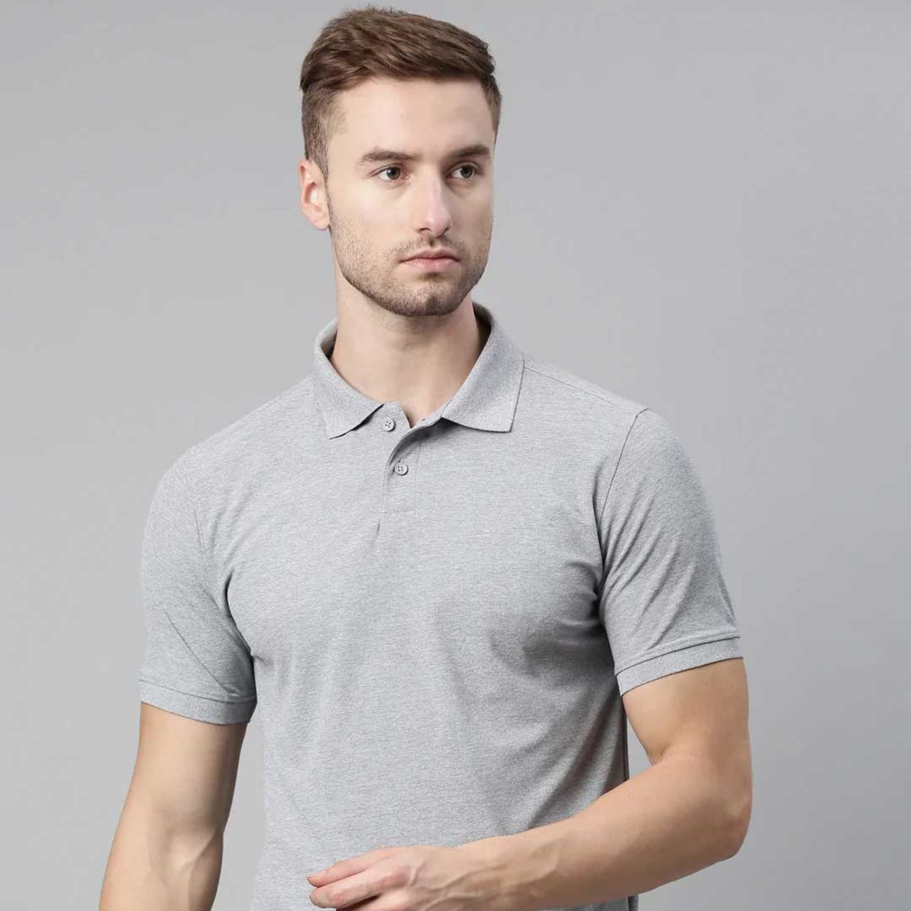 Dri Fit Polo T-Shirt - Light Grey Melange